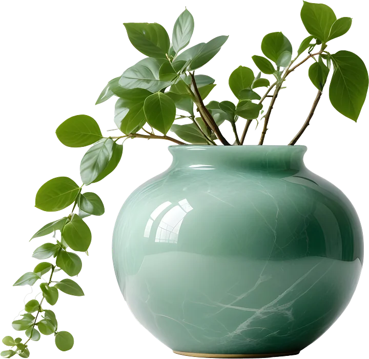 Jade Signature – Round Jade Vase PNG object product image (1)