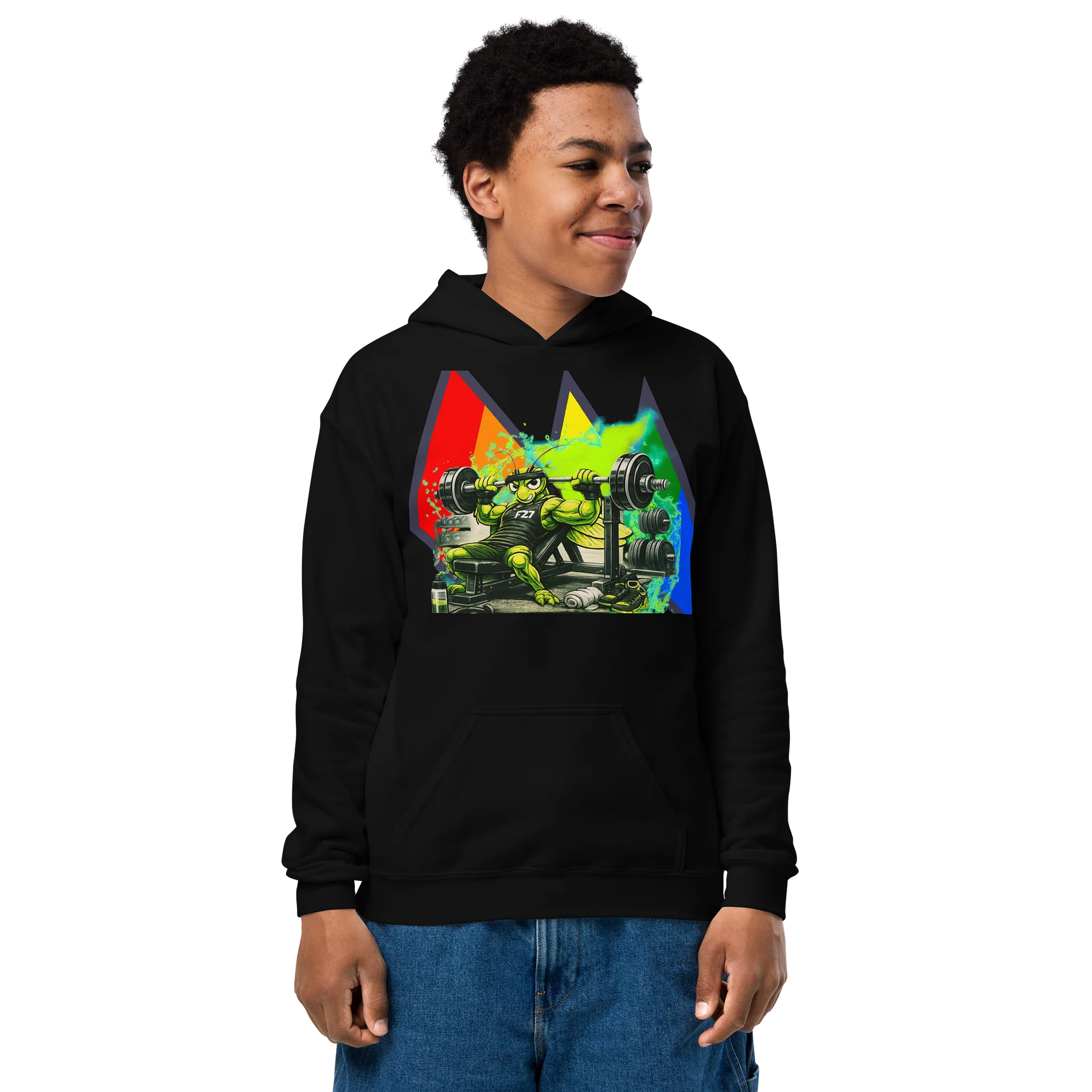 F27 Youth Strength Heavy Blend Hoodie – Earn Your Results by FayzieBobs product image (1)