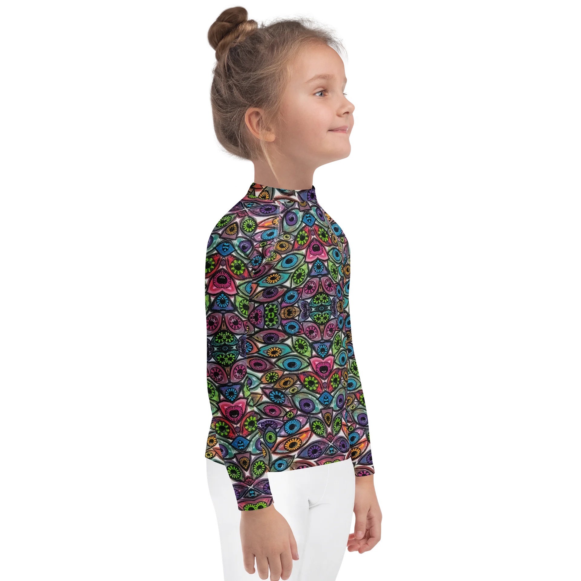 Kids Psychedelic Eyes Rash Guard Swim Shirt | Eye See You Too product image (4)