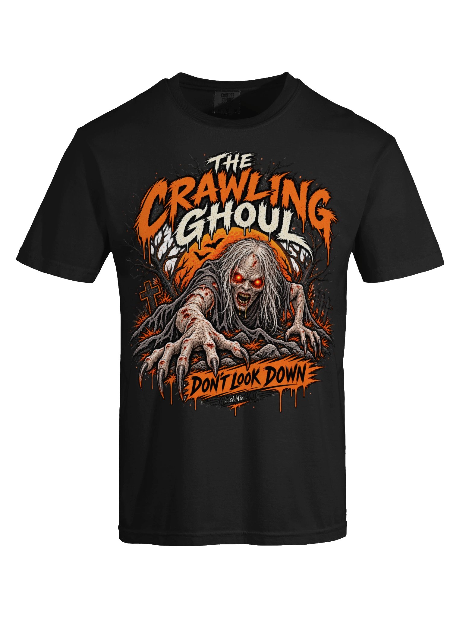 Crawling Ghoul “Don’t Look Down” Front Print T-Shirt product image (29)