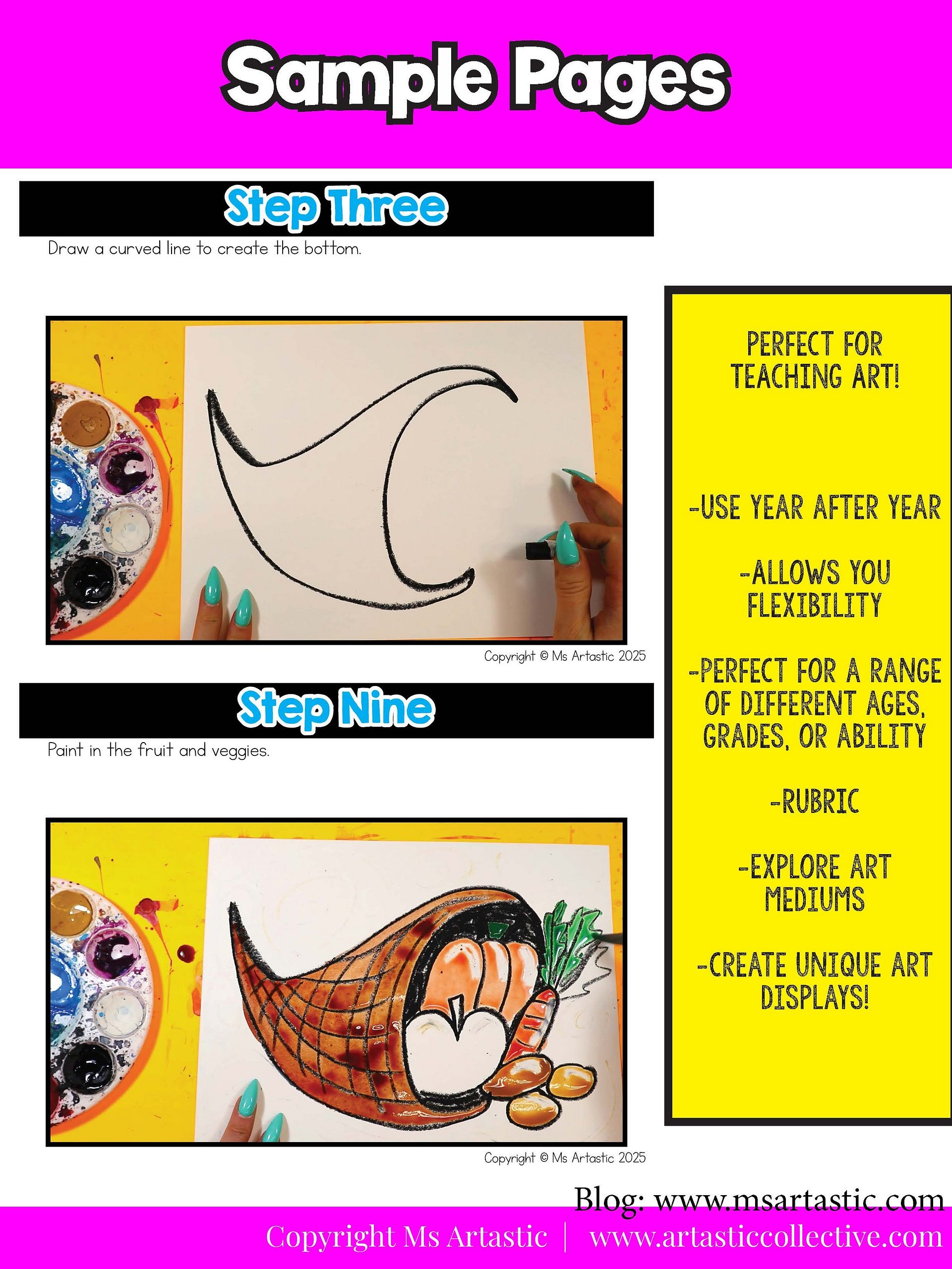 Thanksgiving Art Project Horn of Plenty Art Lesson Thanksgiving Art Activity product image (7)