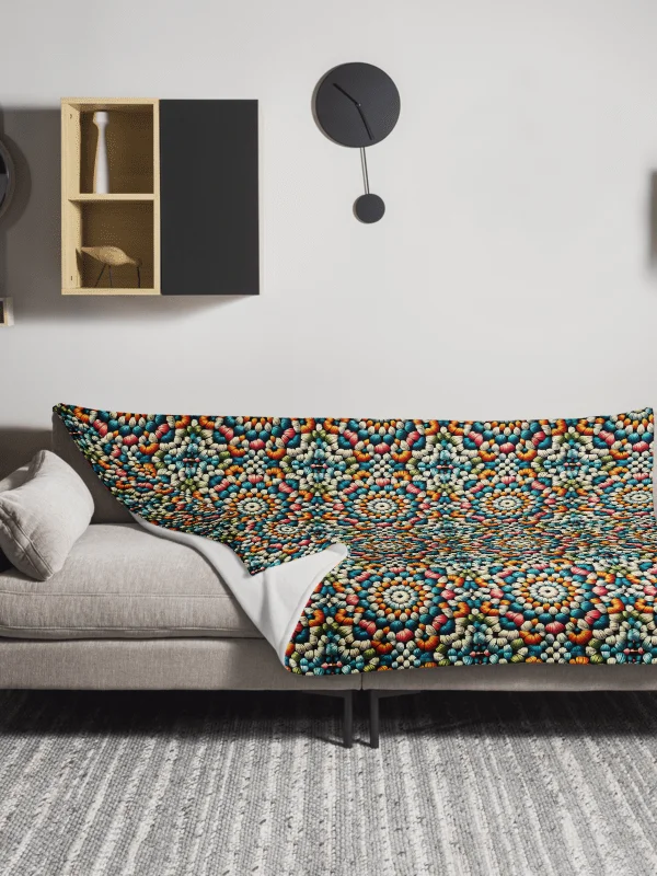 "Blue Kaleidoscope Comfort Throw Blanket" product image (5)