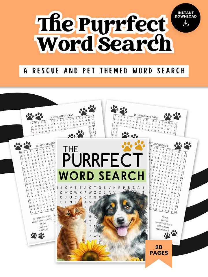 The Purrfect Word Search: Rescue and Pet Themed Word Search product image (1)