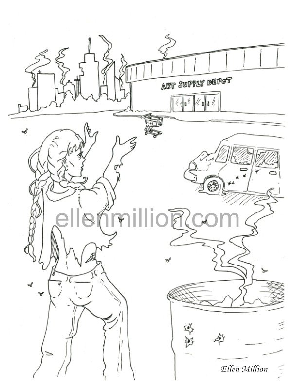 Zombie Artist - digital coloring page product image (1)