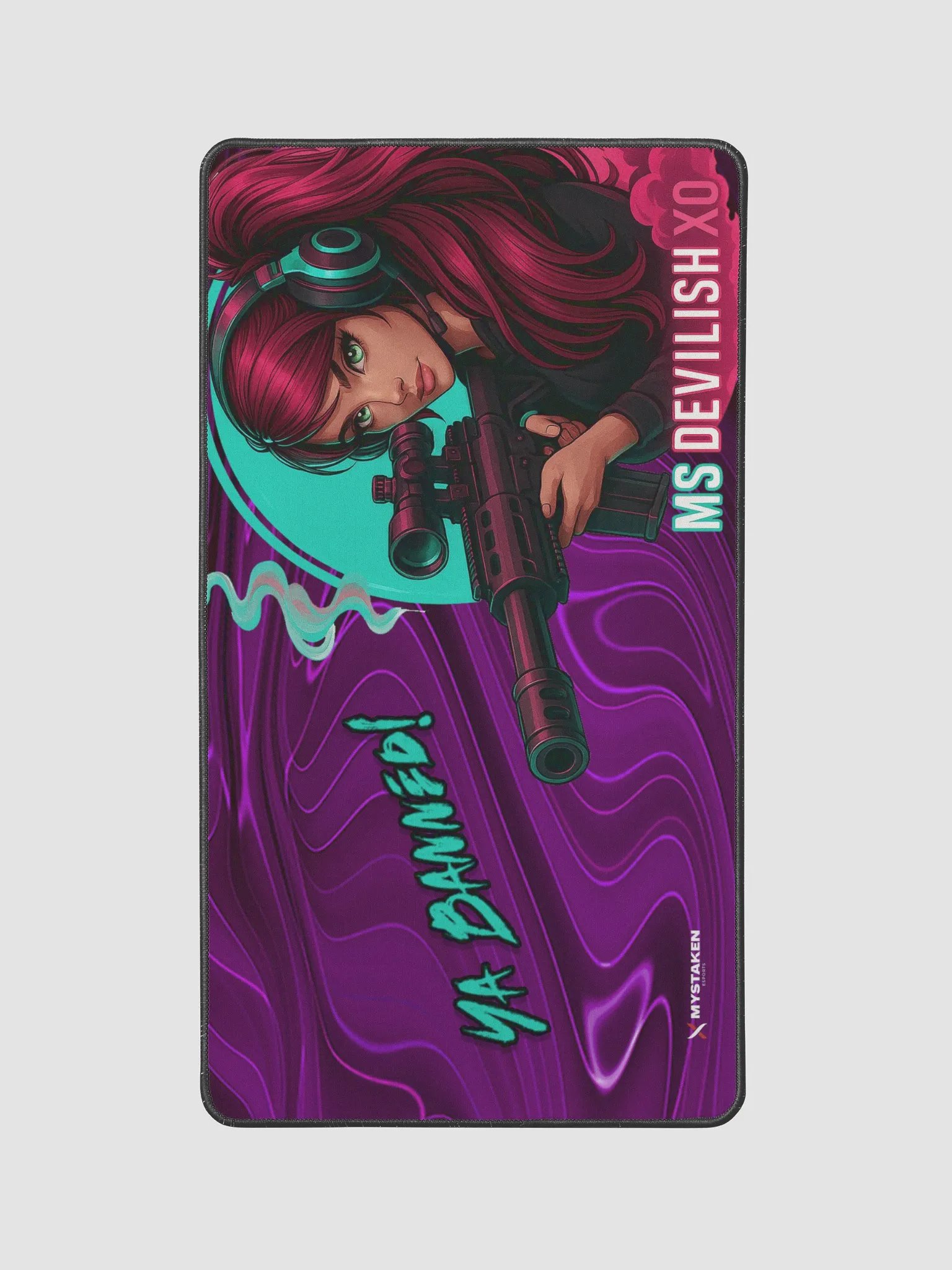 MsDevilishxo Mouse Mat: Ya Banned! 12" x 22" product image (1)