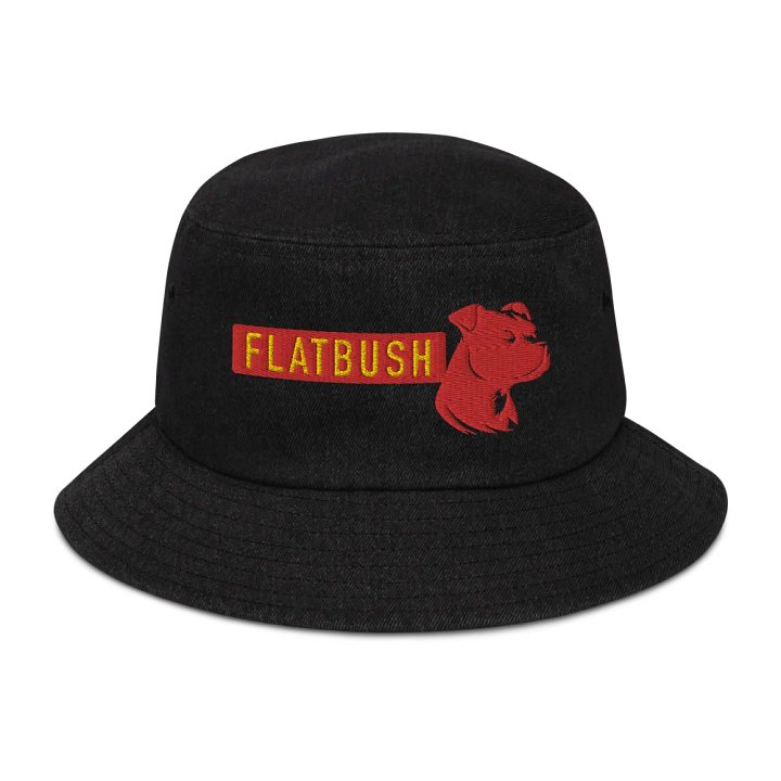 Flatbush denim bucket hat with embroidered staffordshirer terrier product image (1)
