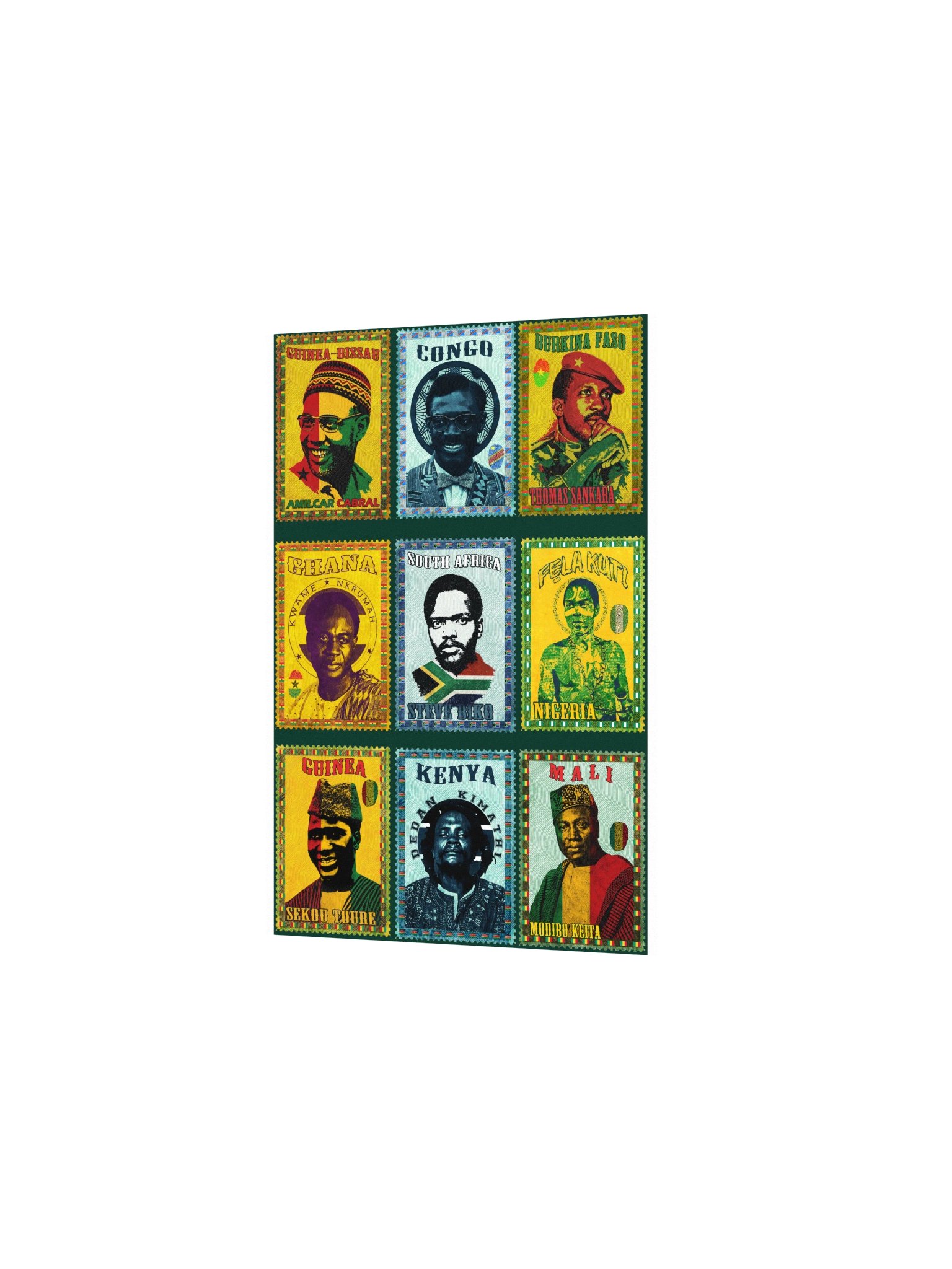 Pan-African Vintage Postage Stamp Collage | Gallery set of 9 product image (3)