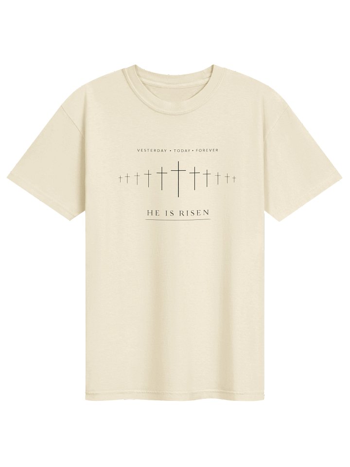 Yesterday • Today • Forever Christian Crosses Minimalist Faith T-Shirt | Hebrews 13:8 | Christian Apparel | Kingdom Life Co. product image (2)