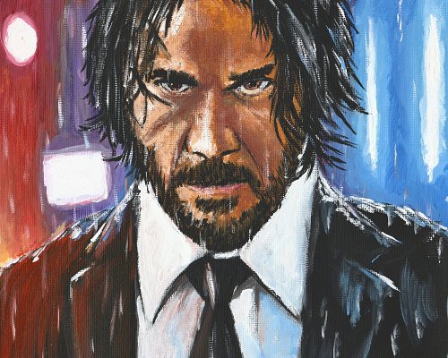 Finished my John Wick painting 🎨 Thank you for watching! 🎨
