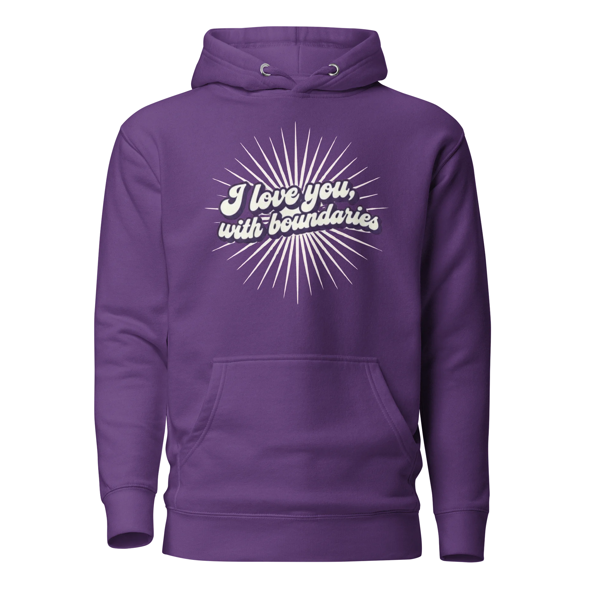 “I Love You With Boundaries” Purple Unisex Hoodie product image (1)