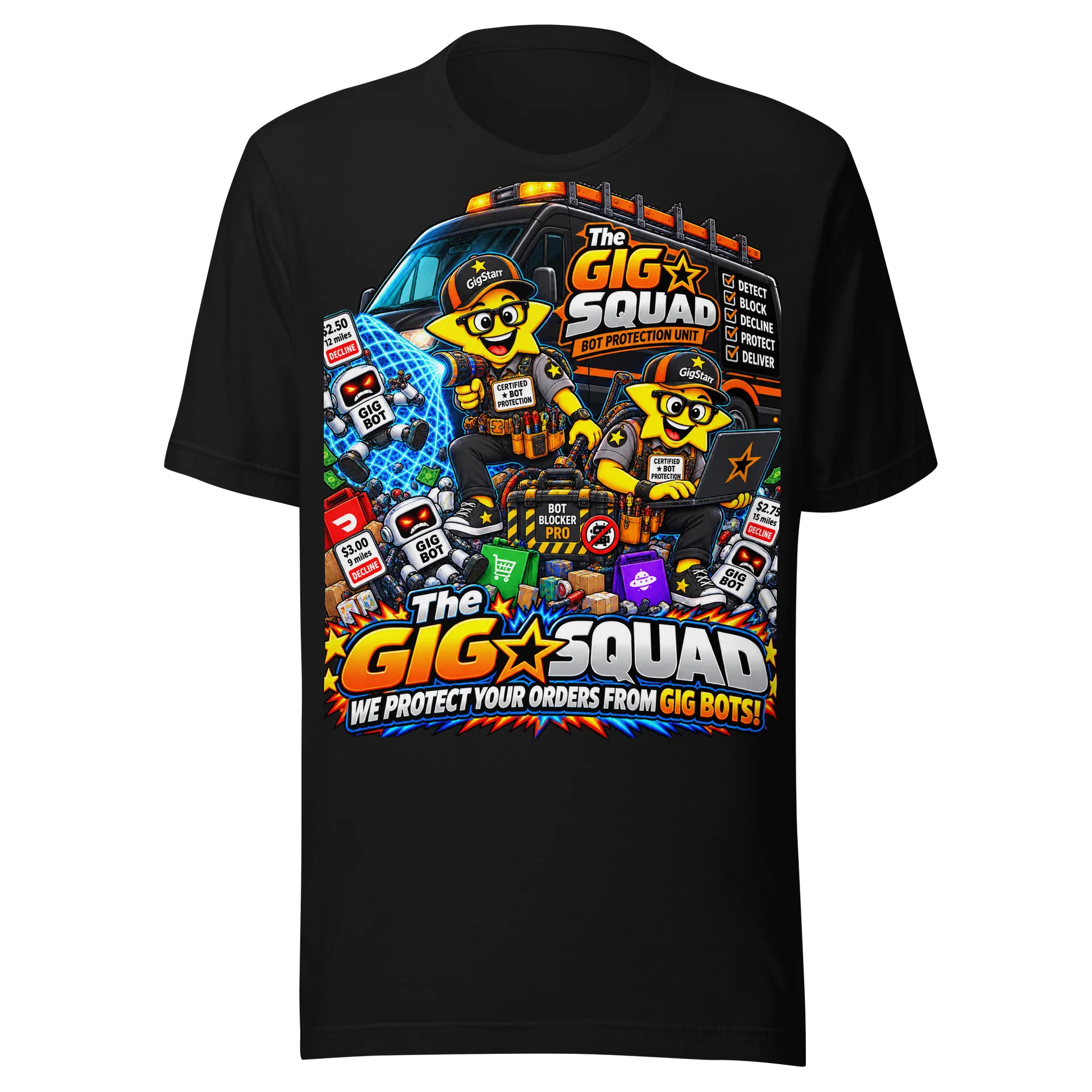 The Gig Squad – Certified Bot Protection | Gig Worker T-Shirt product image (1)