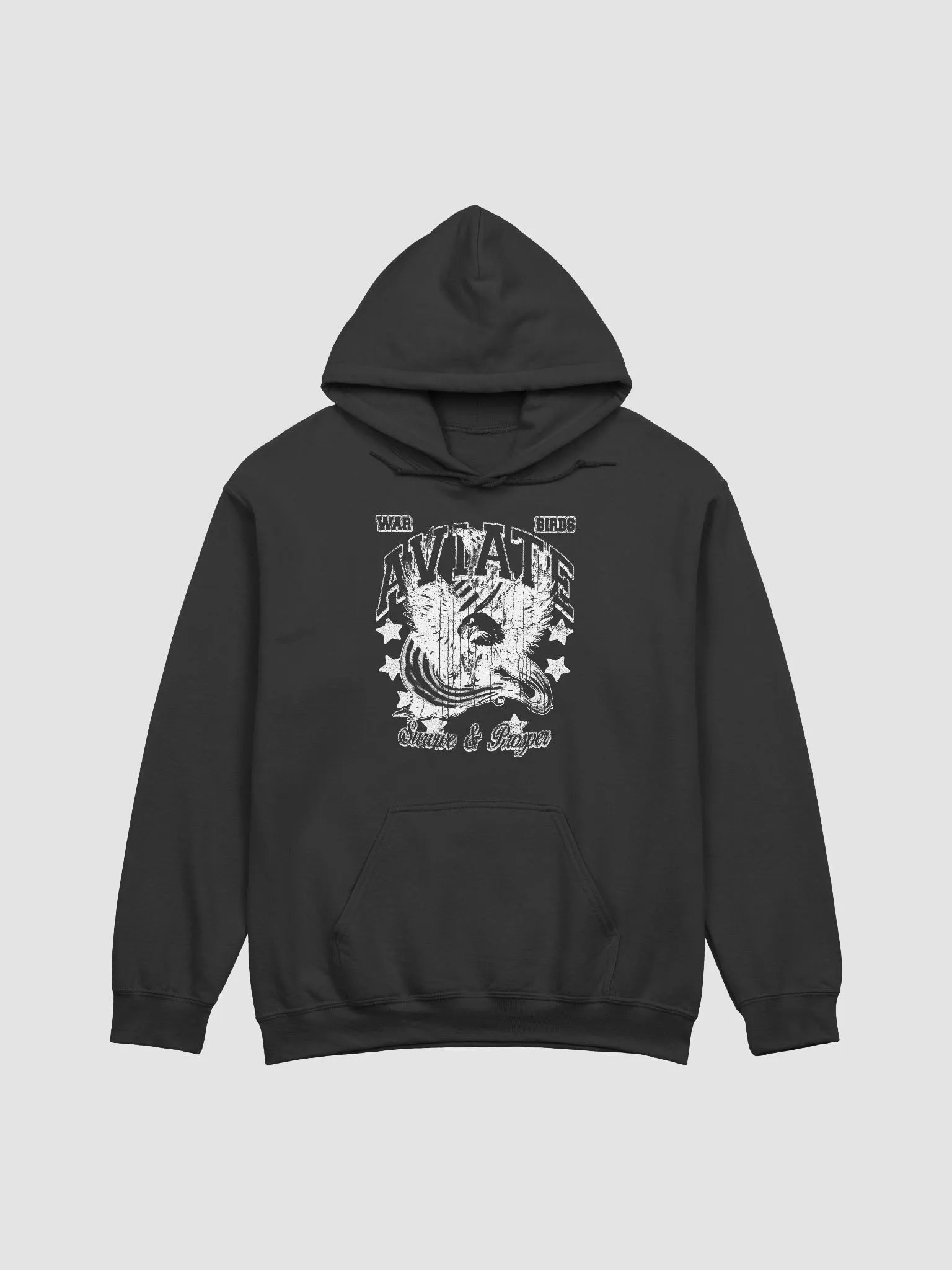 WAR BIRDS HOODIE B&W product image (1)