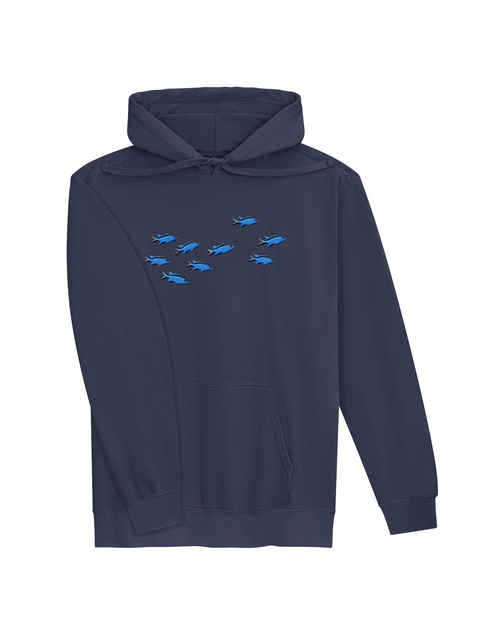 A School of Blue Chromis Embroidered Premium Hoodie | Saltwater Reef Aquarium Fish & Marine Life Apparel product image (6)
