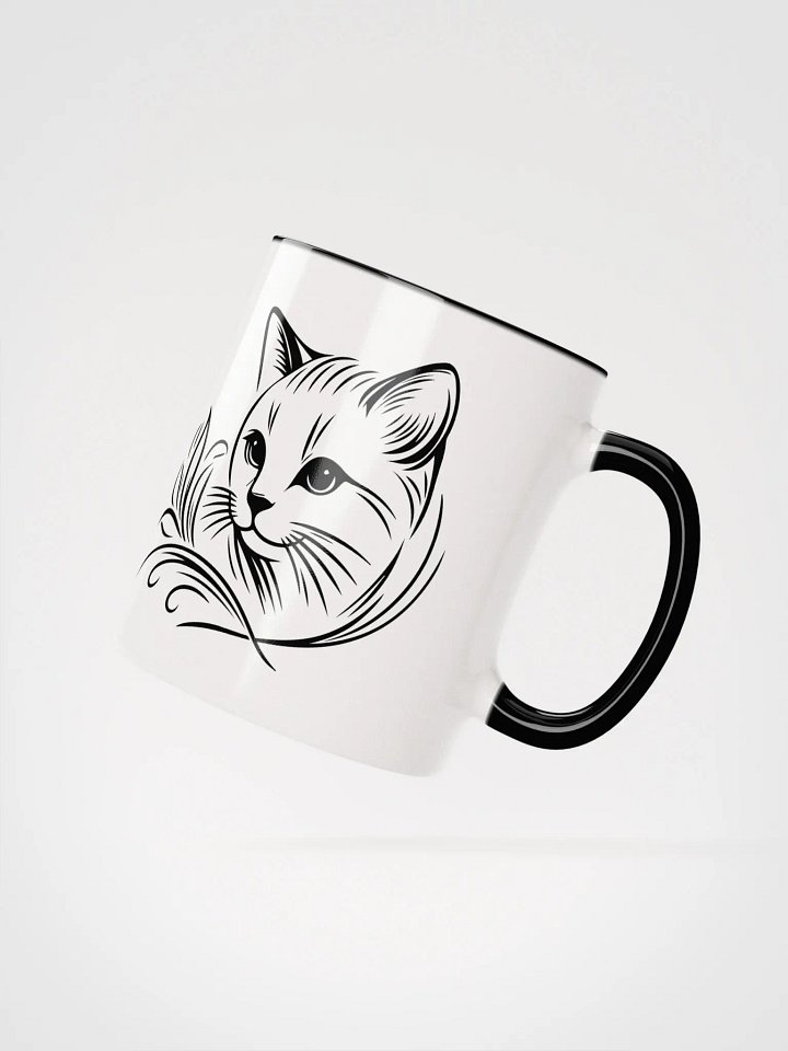 Cute Cat Line Art Mug with Color Inside product image (2)