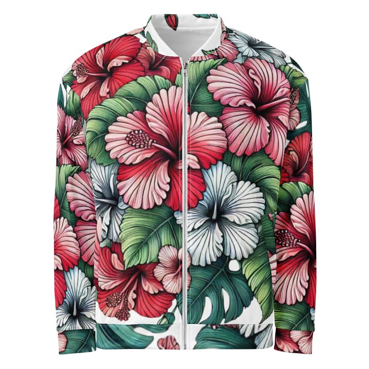 Hibiscus Harmony Custom Bomber Jacket | Ai Design product image (2)
