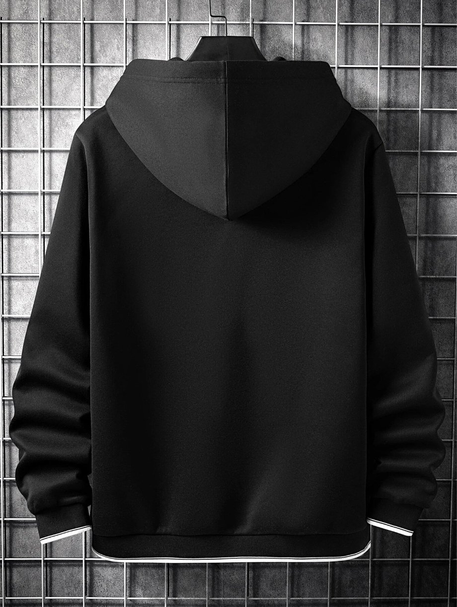 Guys Letter Graphic Kangaroo Pocket Drawstring Hoodie ( Tried on, but didn't fit) product image (2)