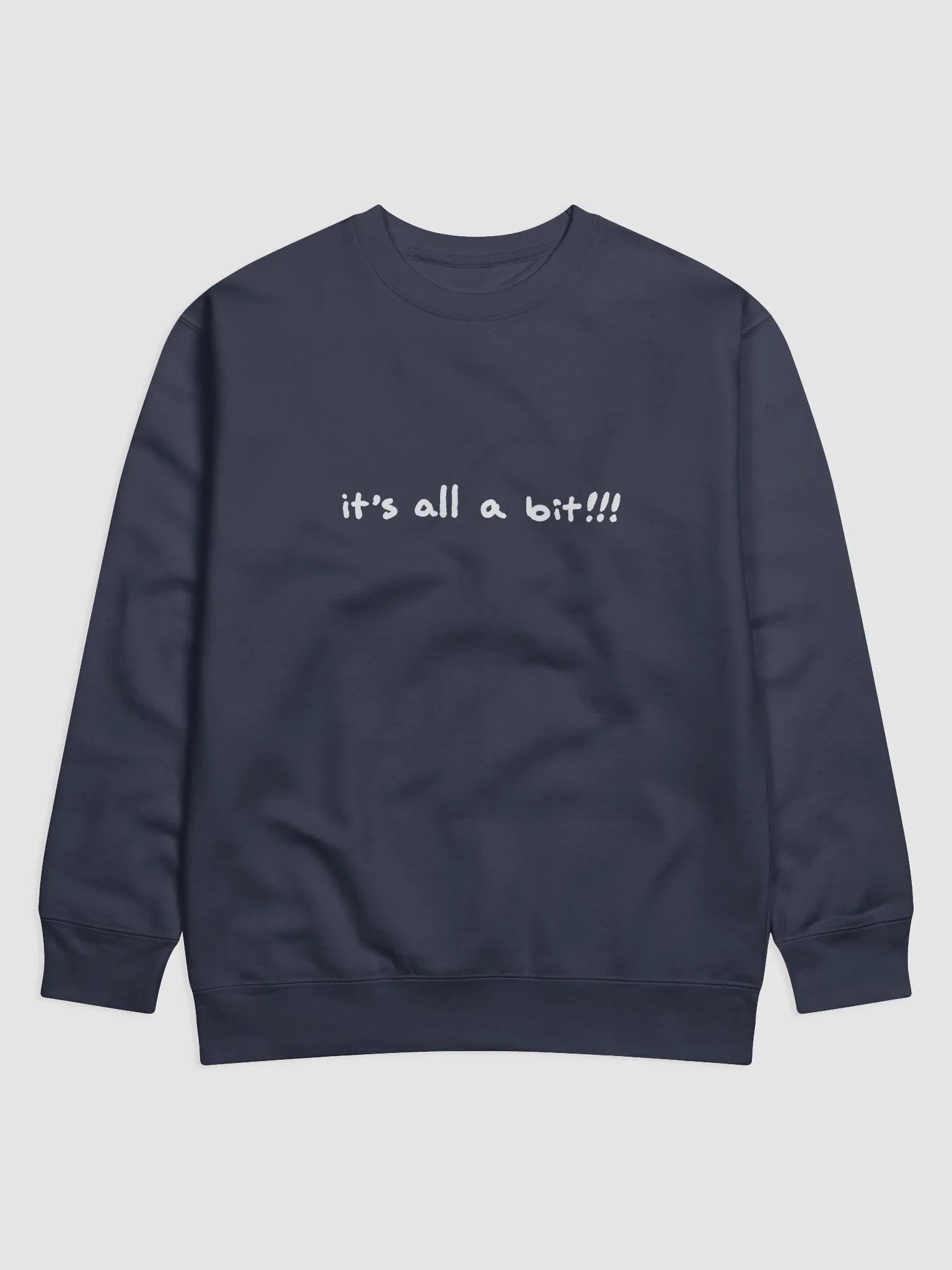 “it’s a bit!!!” (white long-line design) Printed Premium Cotton Crewneck product image (17)