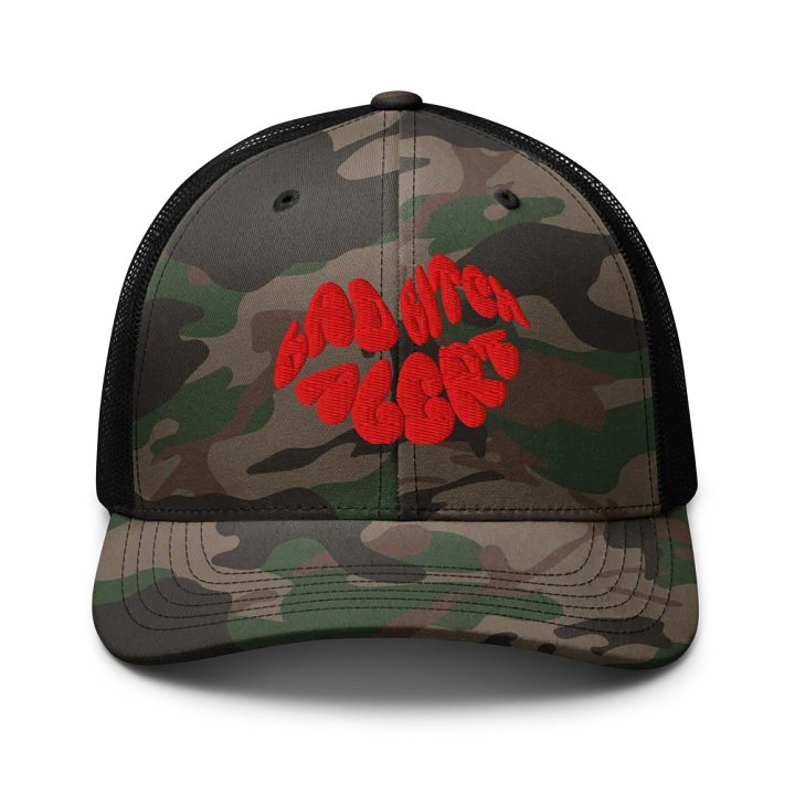 Bad Bitch Alert Camouflage Trucker Hat product image (1)