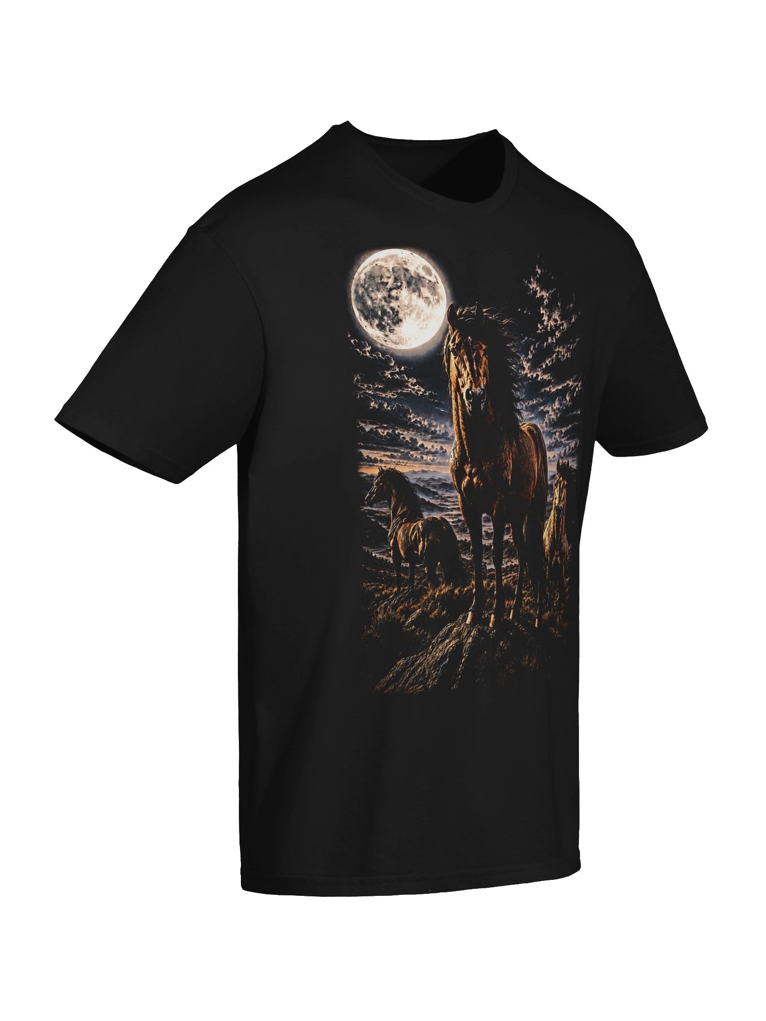 Wild Horse Howling Moon Tshirt | Legendary Wildlife Shirt product image (5)