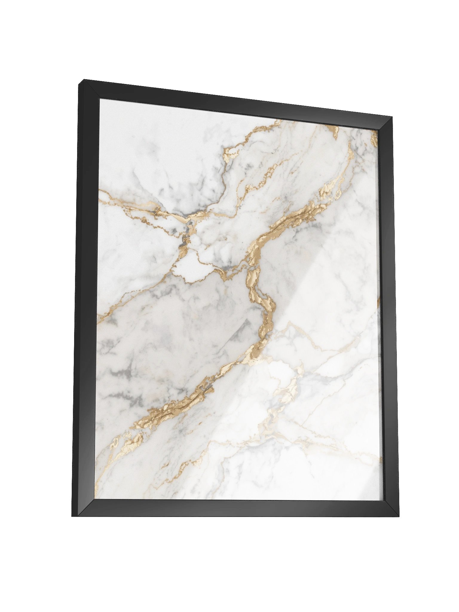 Golden Veins Marble Wall Art | Elegant White & Gold Abstract Decor -41×51 cm product image (6)