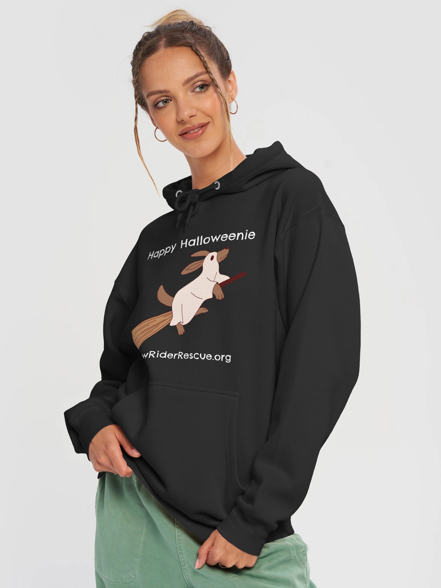 Dachshund Ghost on a Broom Halloweenie Hoodie product image (11)