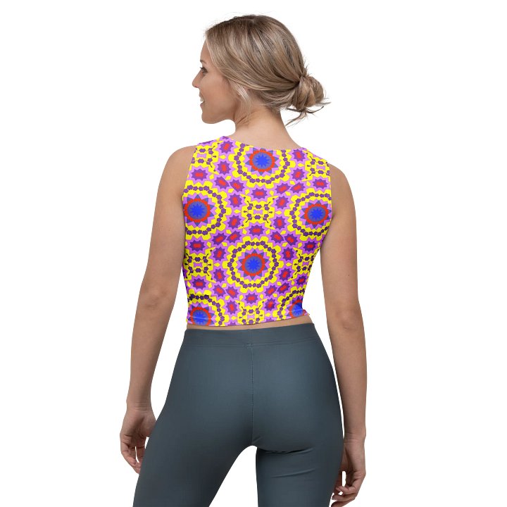 Purple Floral Sleeveless Crop Top product image (2)