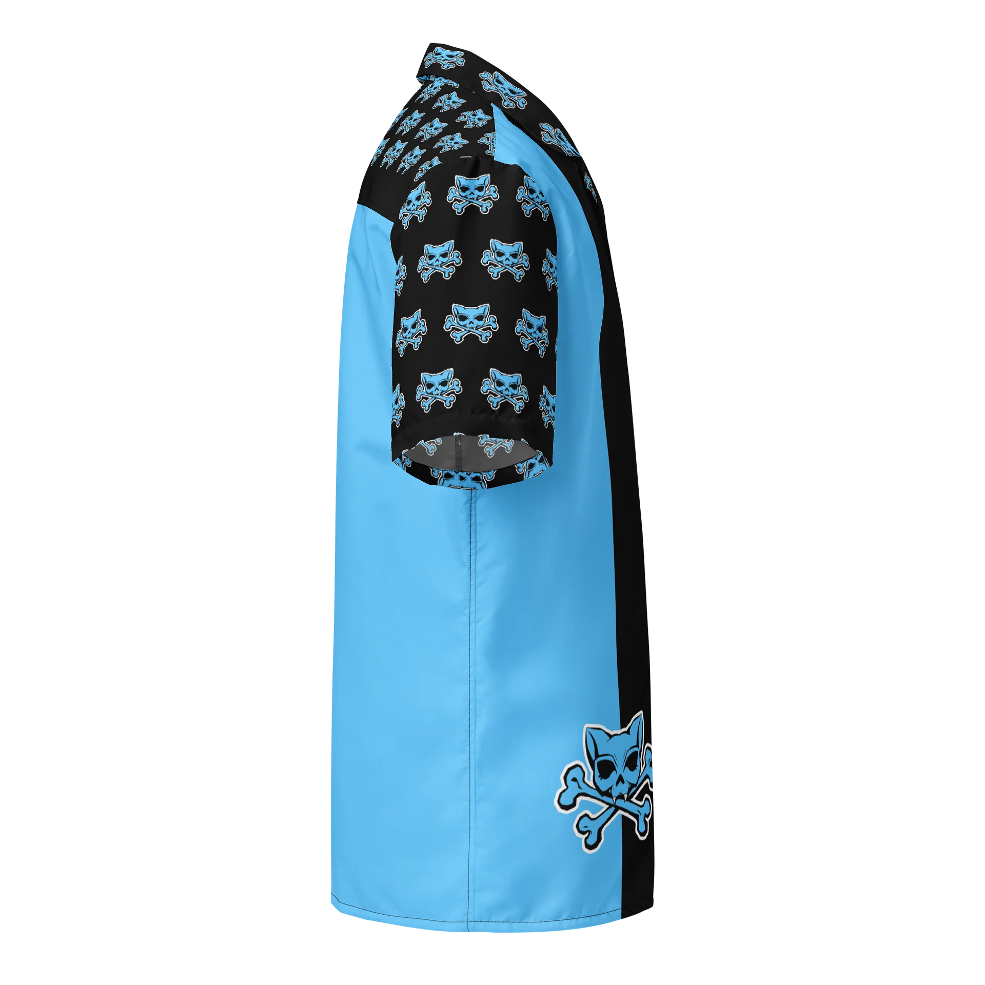 Blue Kat Skull Bowling Shirt product image (4)