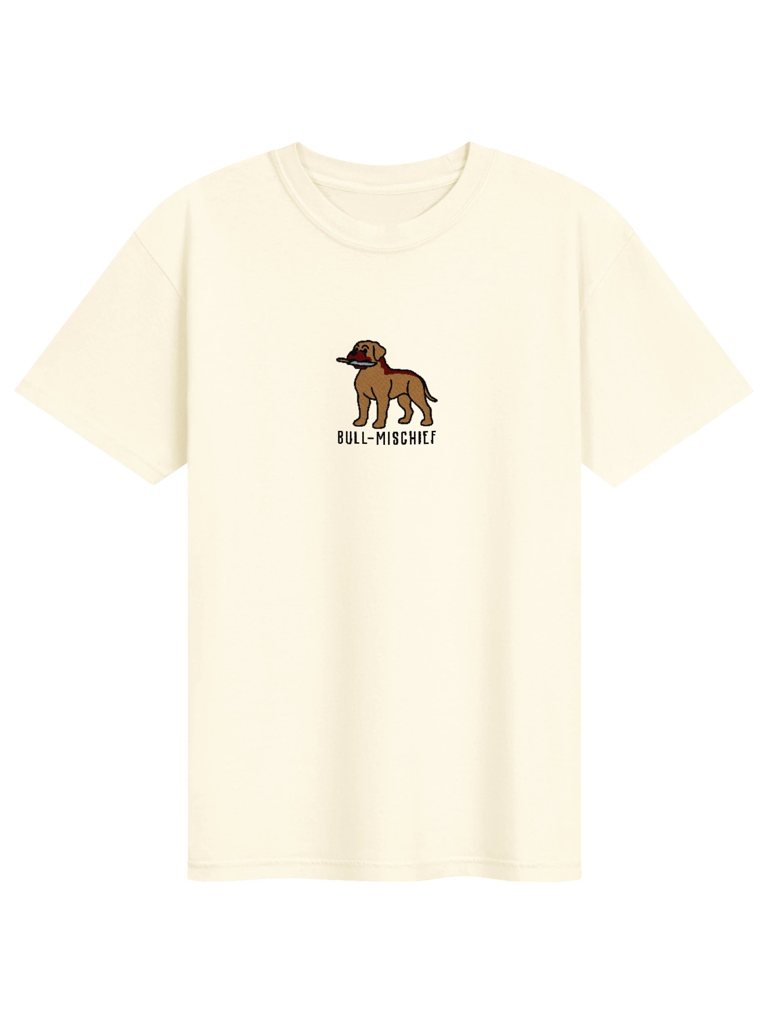 Bull-Mischief Funny Chibi-Style Embroidered T-Shirt for Bullmastiff(Tan) Owners product image (109)