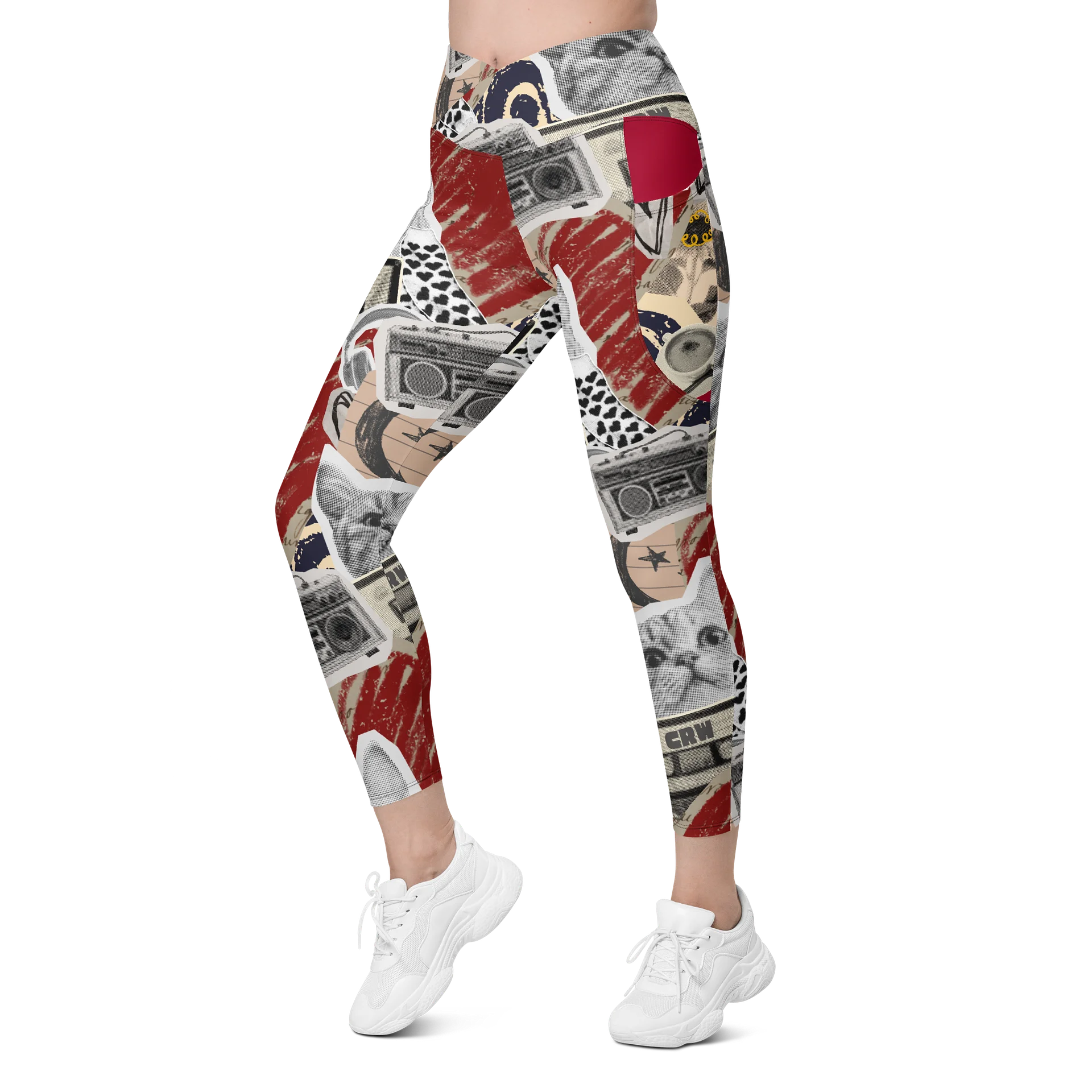 Favorite Things Nostalgic Collage Yoga Pants with Cat product image (5)