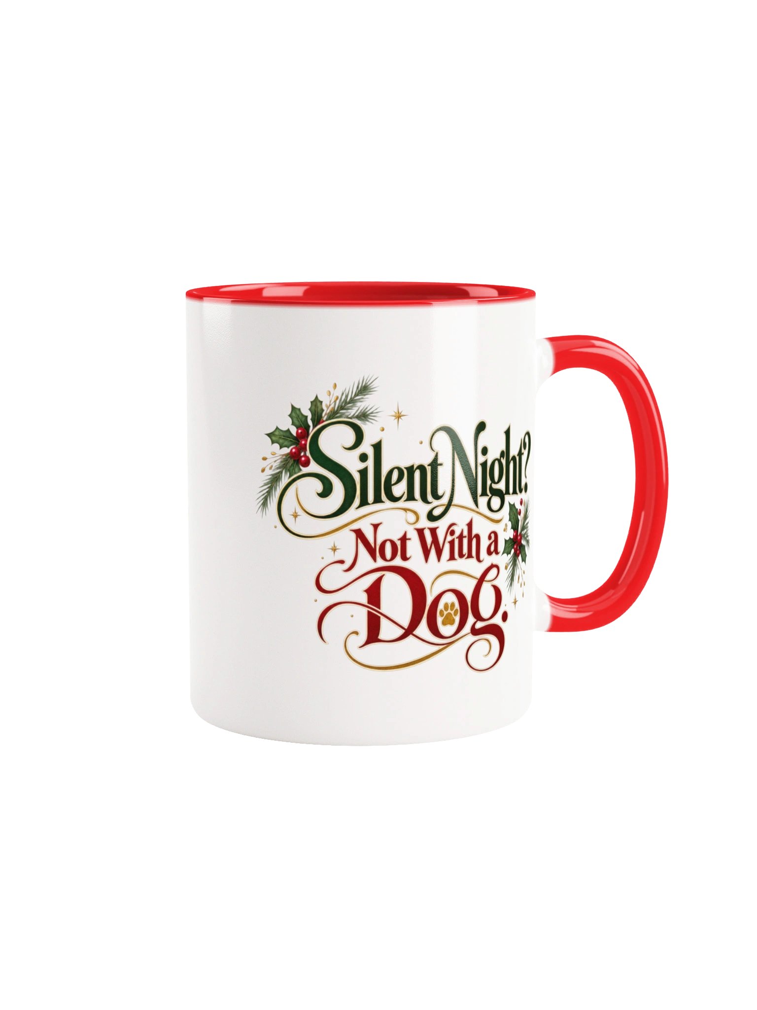 Funny Christmas Dog Lover Mug – Silent Night? Not With a Dog | Festive Holiday Coffee Cup product image (1)
