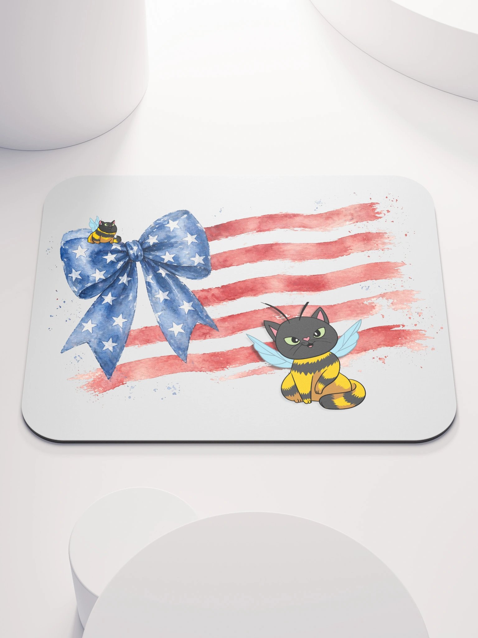 Patriotic Black Cat Mousepad product image (1)