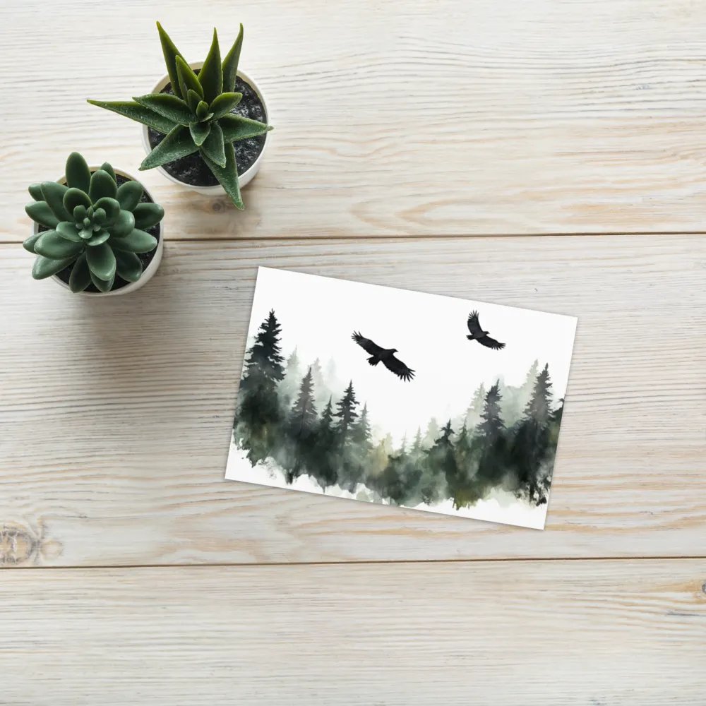 All-Occasion Greeting Card: Hovering Crows Over Spruce Forest product image (7)