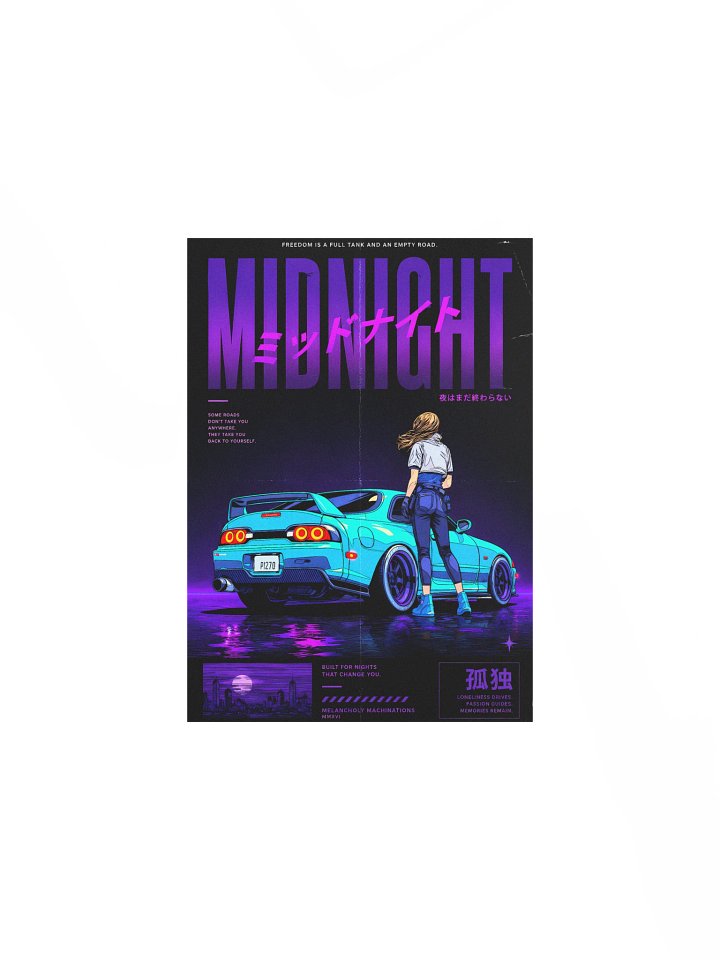 MIDNIGHT Neon Street Racing Poster product image (2)
