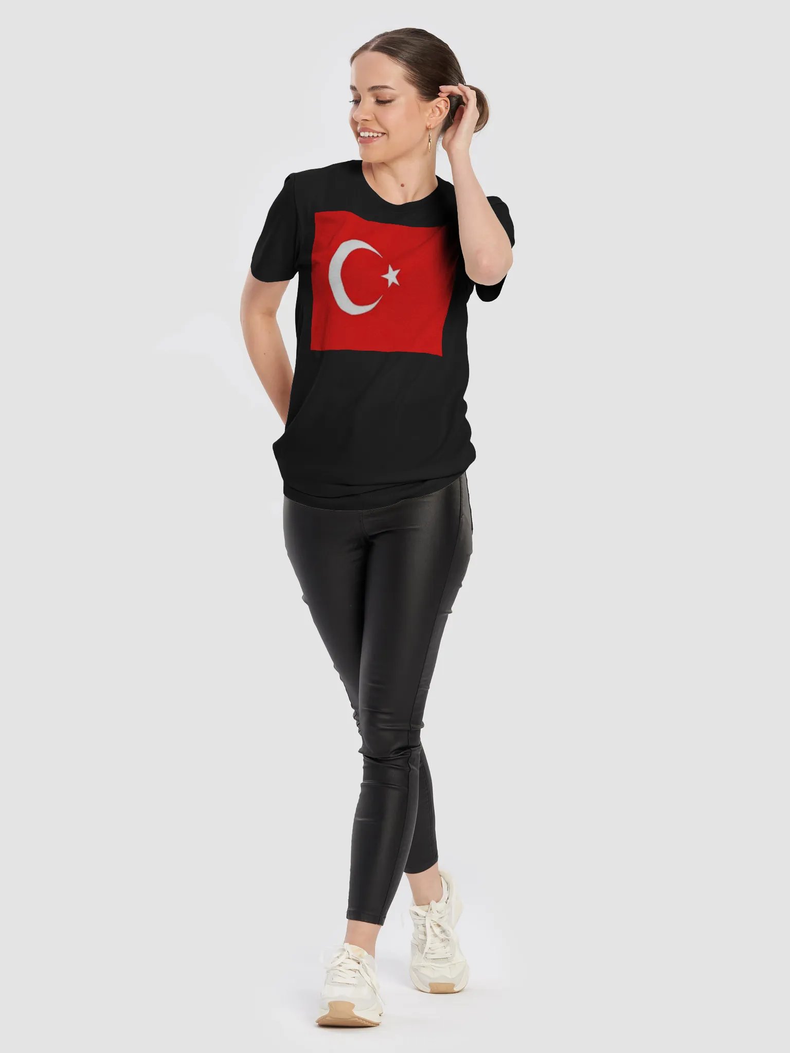 Graphic Grove Unisex Turkish Flag T-Shirt - Cotton Black product image (10)
