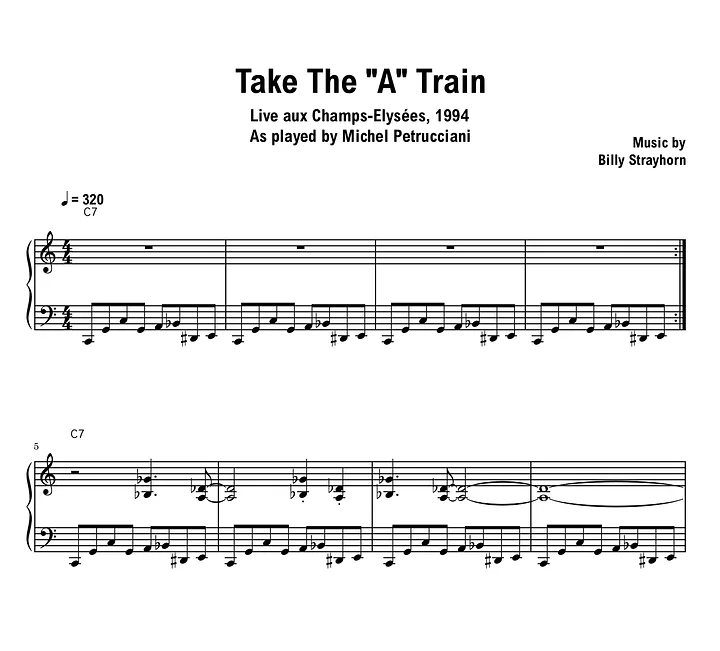 Michel Petrucciani - Take The A Train (Champs-Elysées) - Sheet music (PDF) product image (1)