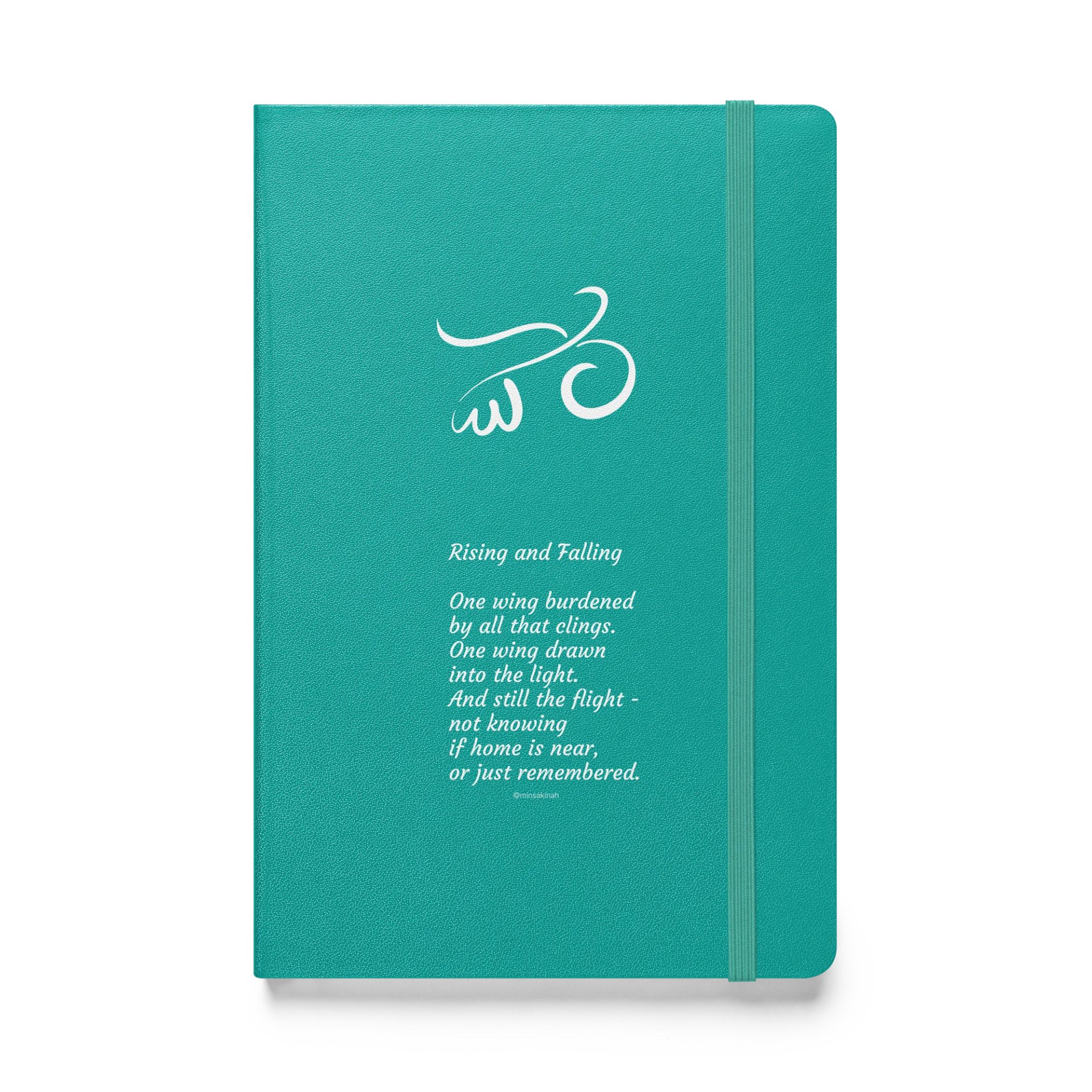 Bird Calligraphy Notebook w/Poem – Clear White Print product image (1)