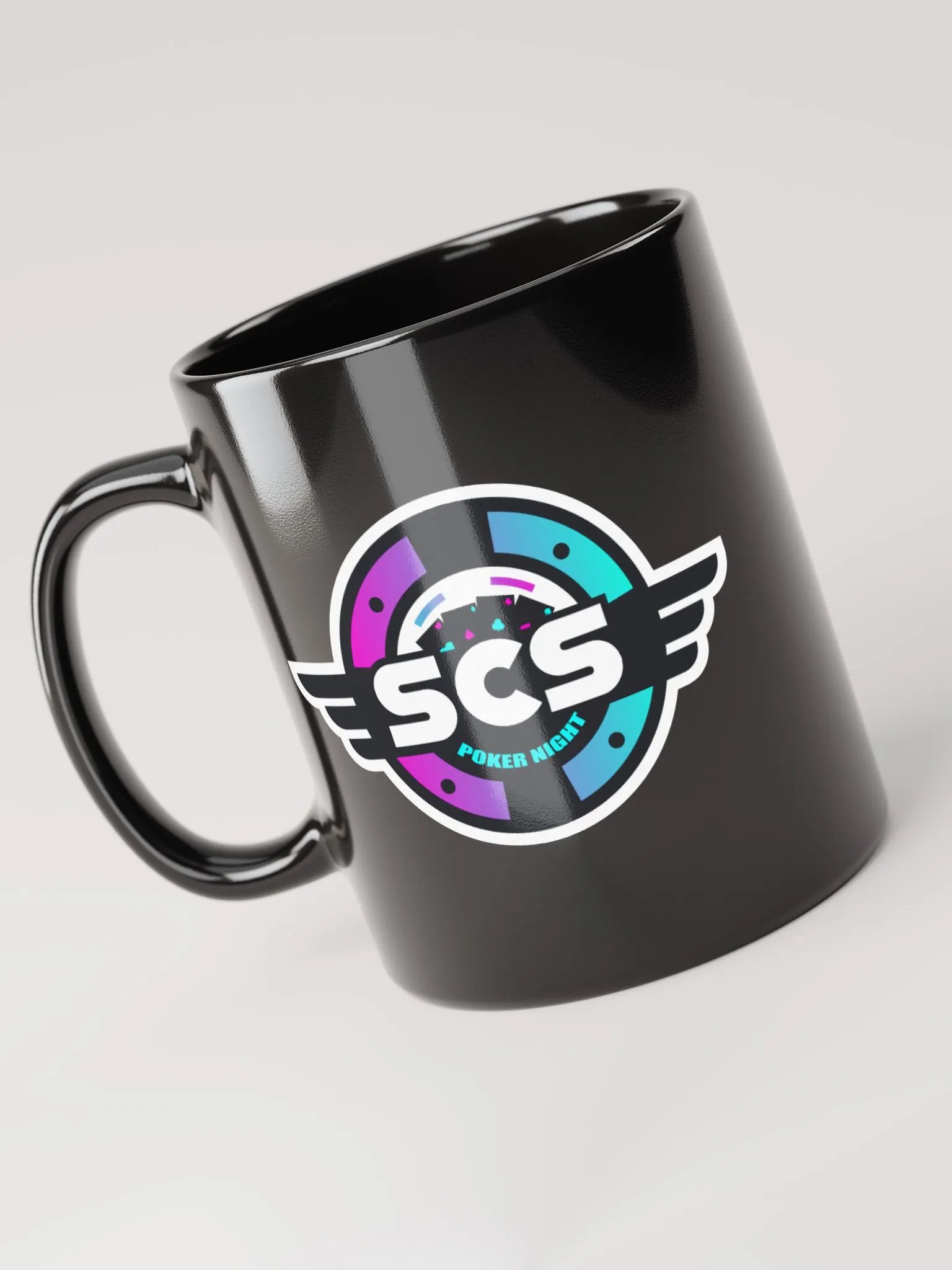 SCS POKER NIGHT GLOSSY BLACK MUG product image (4)
