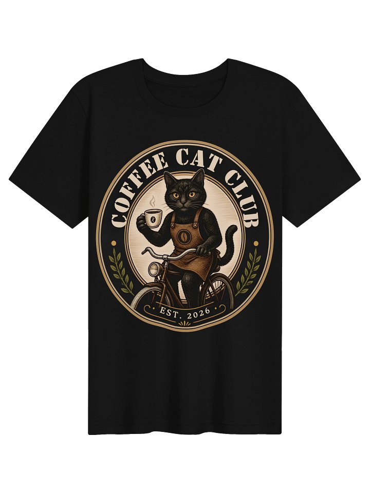 Vintage Black Cat Coffee T-Shirt | Retro Cat Cafe Shirt | Coffee Lover Gift | Cozy Coffee Club Tee | Cute Cat Graphic Shirt product image (2)