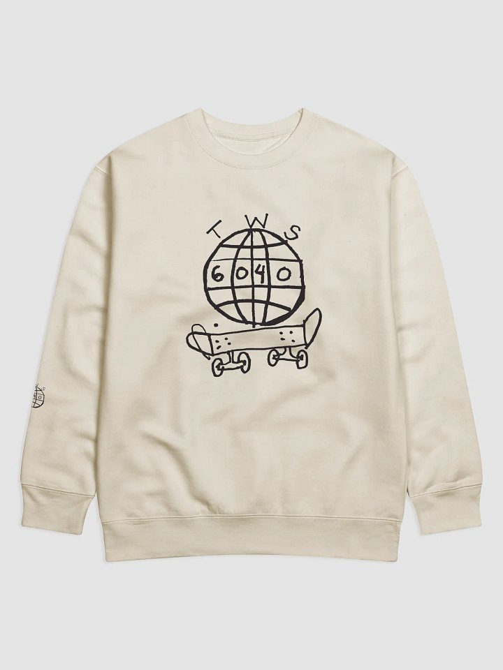TWS x 6040 Skateboards Crew Sweatshirt #2 (Black Logo) product image (9)