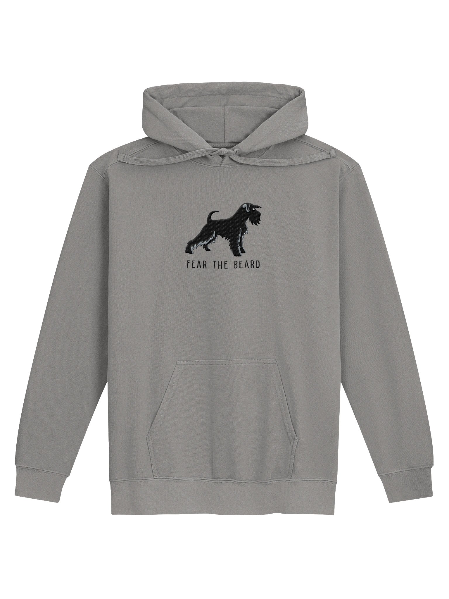 Fear the Beard Premium Hoodie (Embroidered) of a Miniature Schnauzer(Black) product image (13)