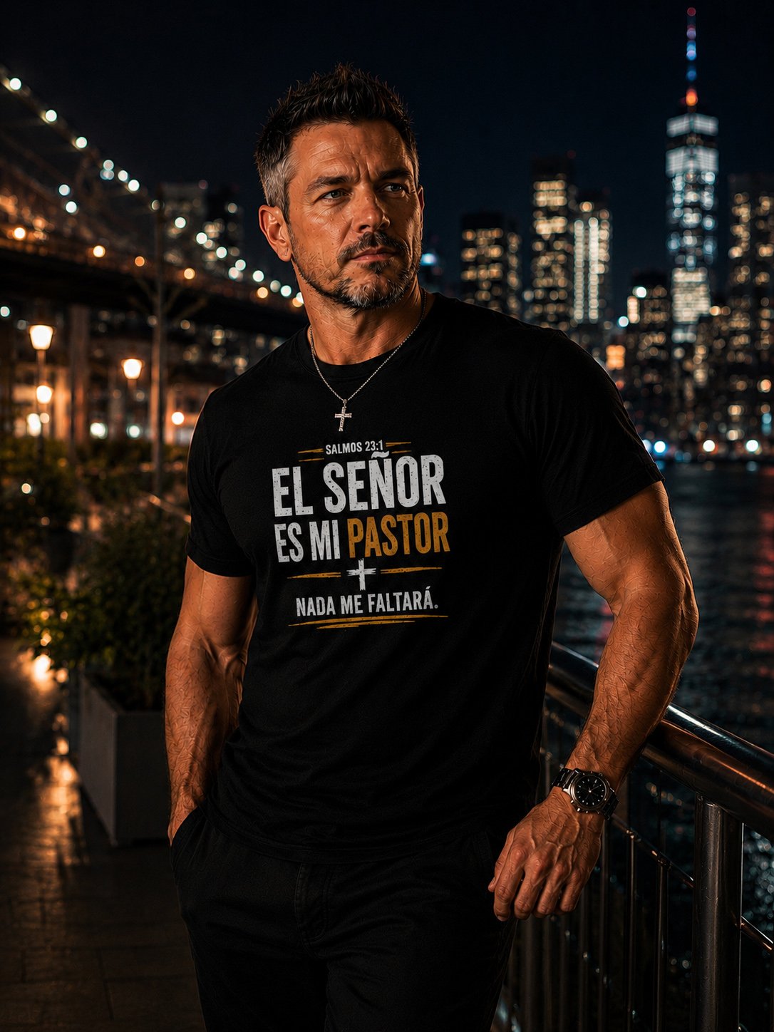 El Señor Es Mi Pastor – Salmos 23:1 Camiseta Cristiana para Hombre | Fe, Esperanza y Protección product image (4)