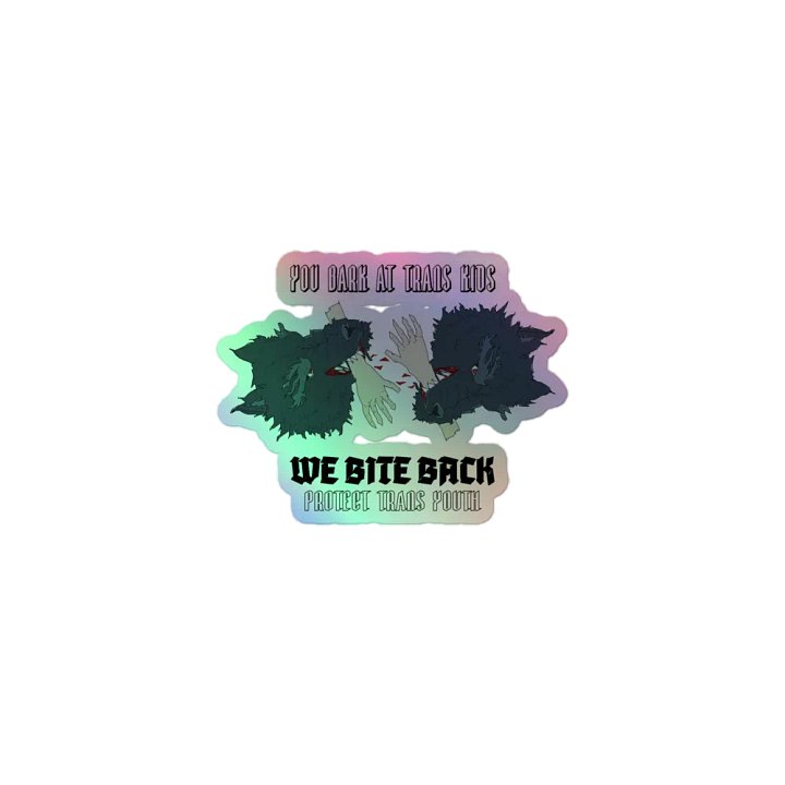 Bite Back mirror holo sticker product image (1)
