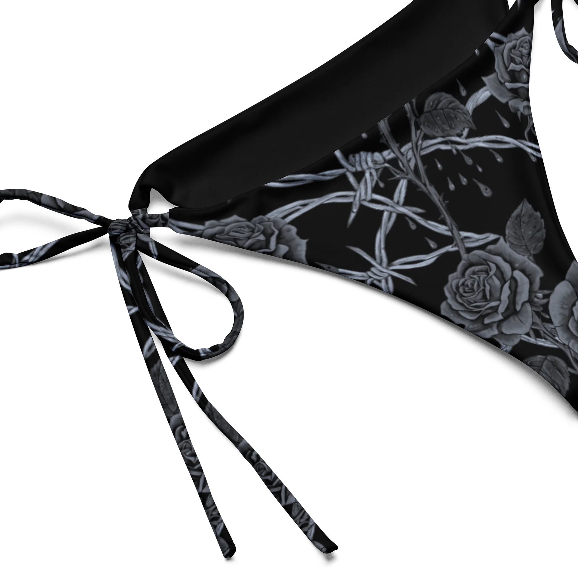 Grayscale Barbed Wire & Roses String Bikini Bottoms product image (2)