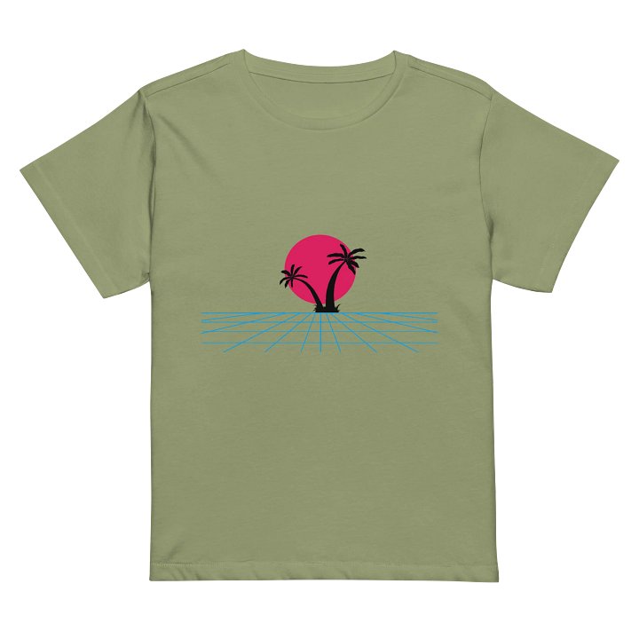Vaporwave Sunset High-Waisted Tee product image (2)