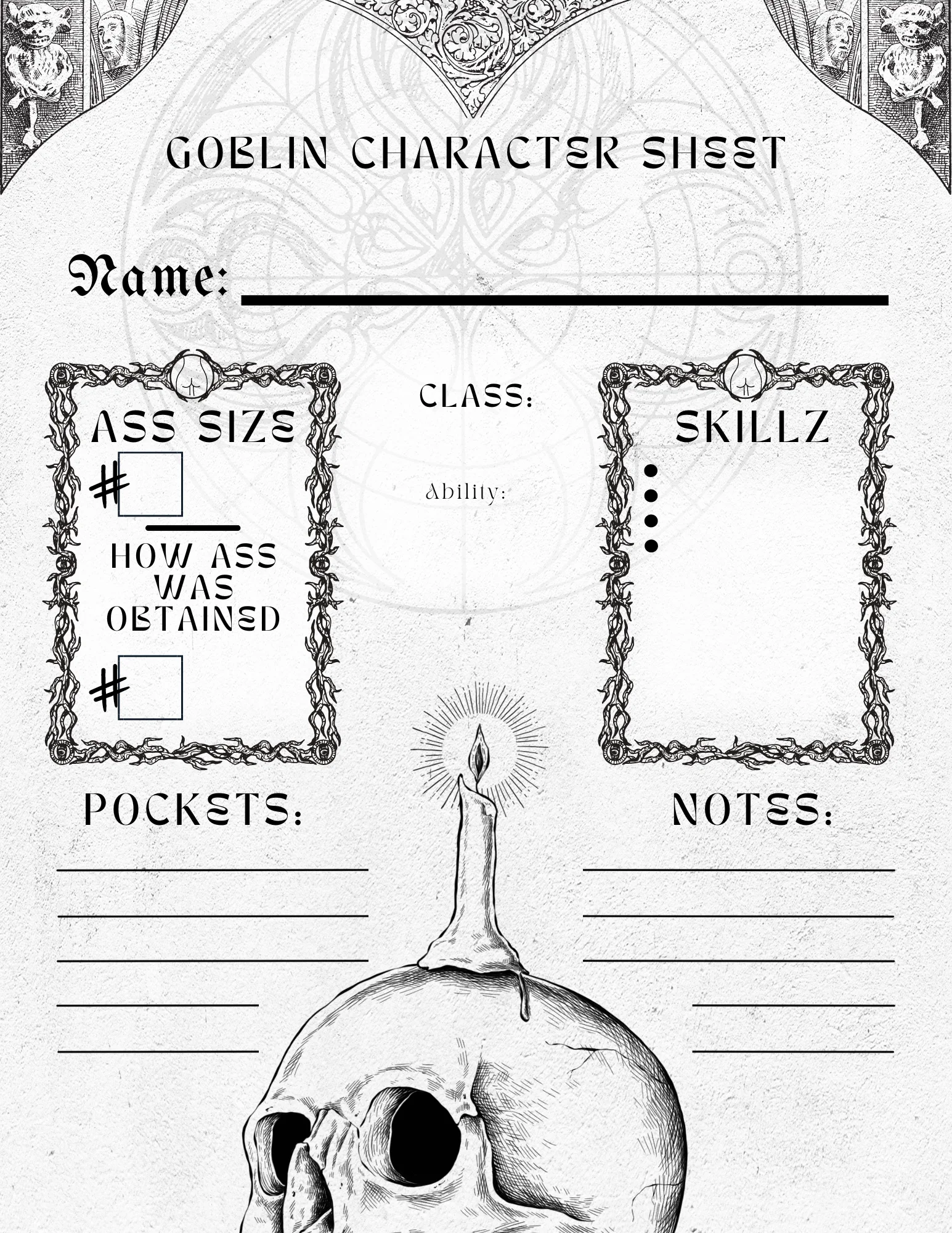 Goblin with a Fat A$$ | Character Sheets product image (2)