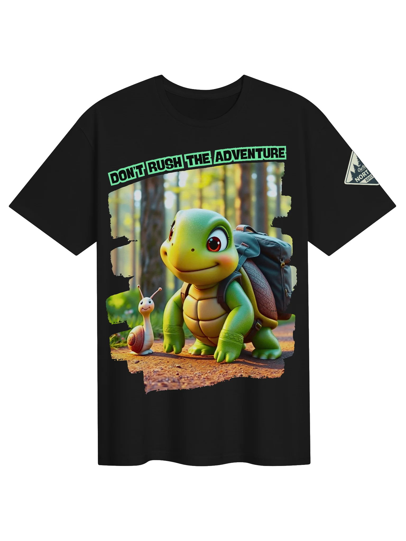 Don’t Rush the Adventure – Slow Hiking Turtle & Snail Unisex T-Shirt product image (3)