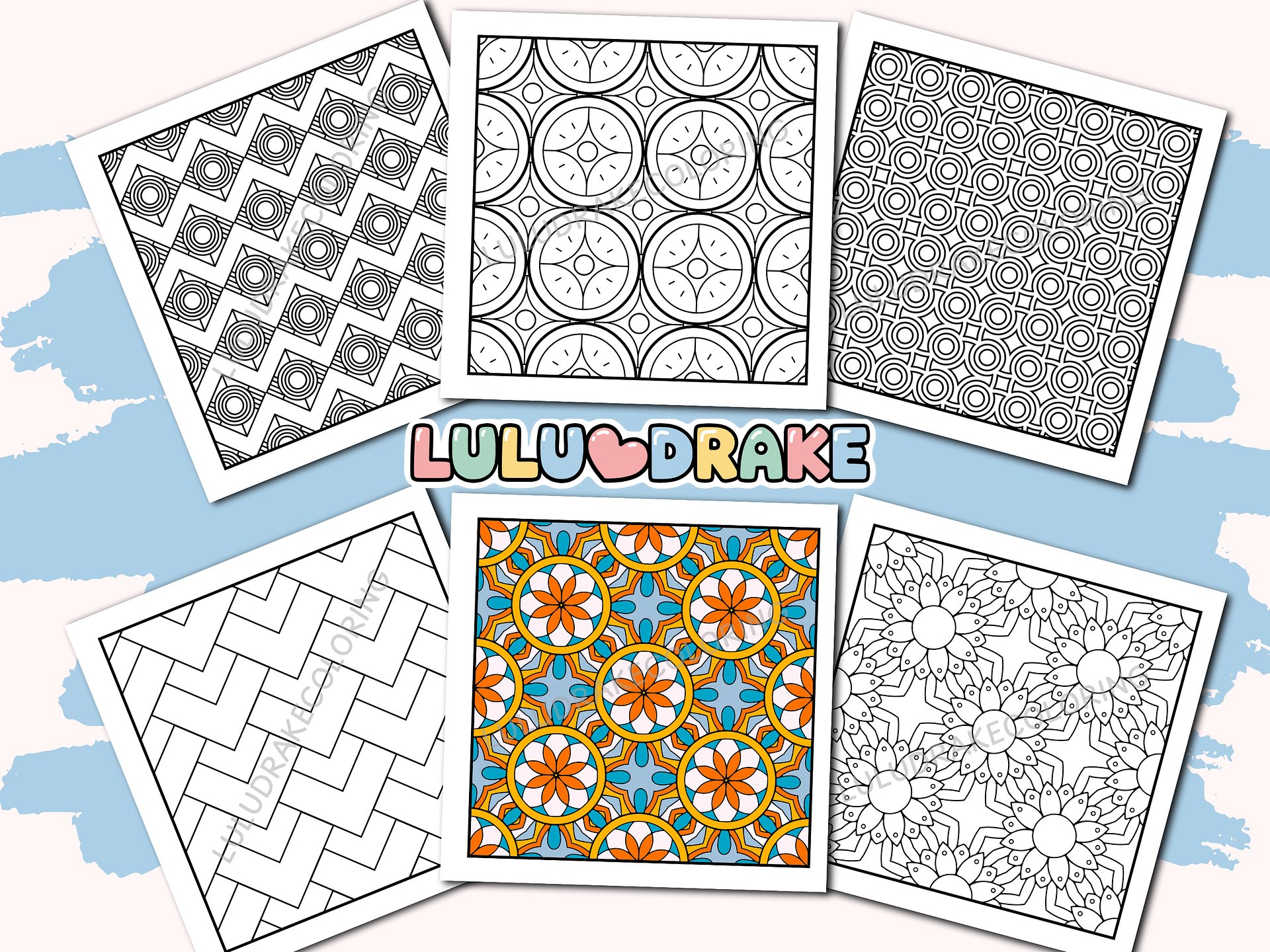 Relaxing Patterns Coloring Complete eBook, 50 Pages | ★ DIGITAL ★ product image (2)