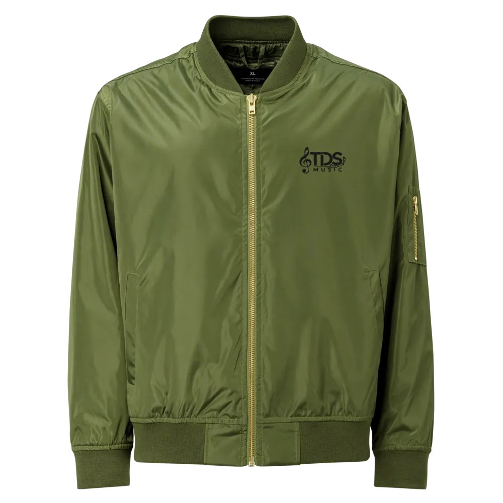 TDS Music Unisex Recycled Bomber Jacket - Black & Army Green, Sustainable Style product image (3)