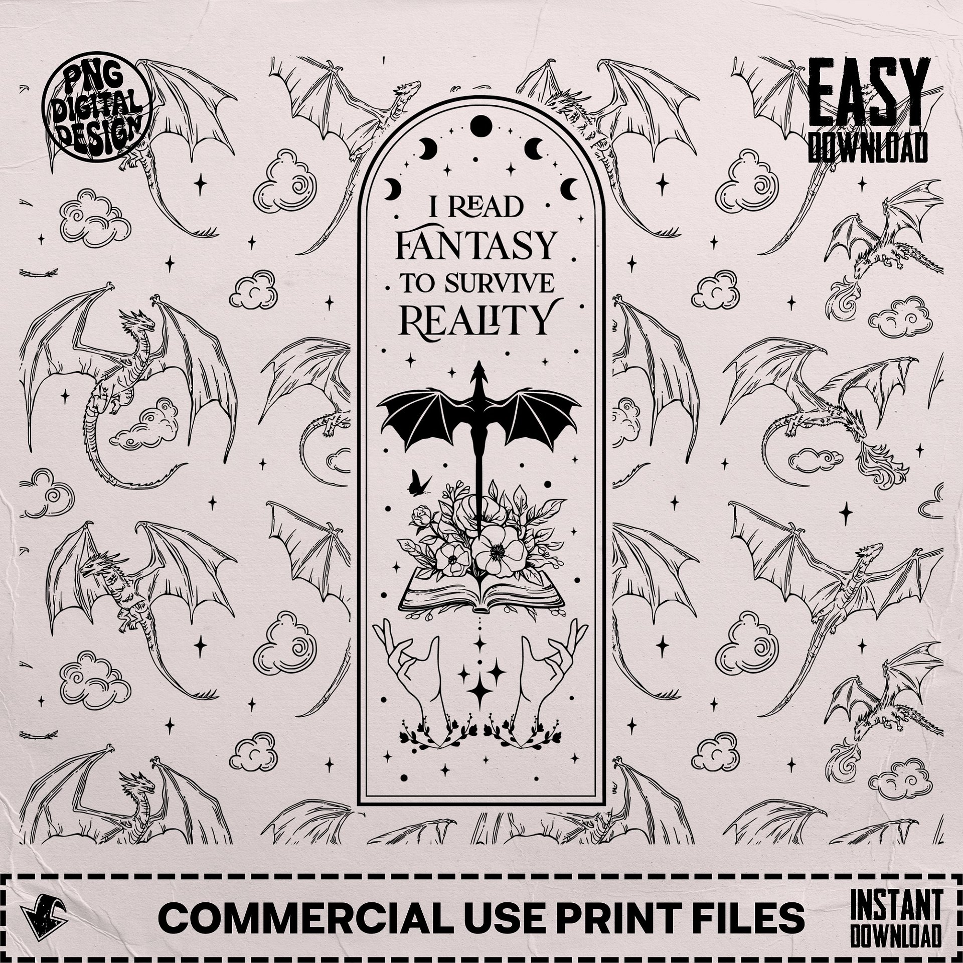 Book Dragon Smut Fantasy Romance Reader 20oz Tumbler Full Wrap SVG PNG, Laser Engraved File, Seamless Sublimation Design, Digital Download product image (6)