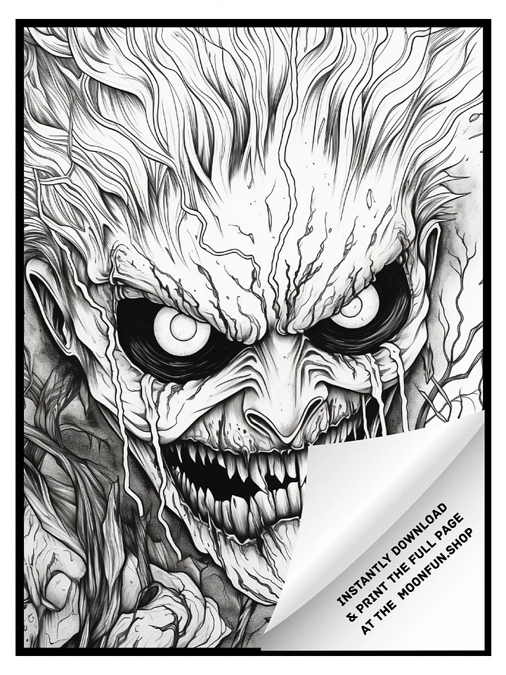 💀 50 Creepy Horror Halloween Coloring Pages for Teens & Adults product image (2)